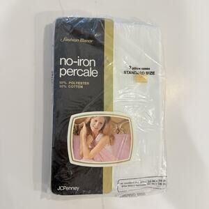 NEW Sealed Vintage JC Penney Fashion Manor 2 Standard Pillowcases White Percale